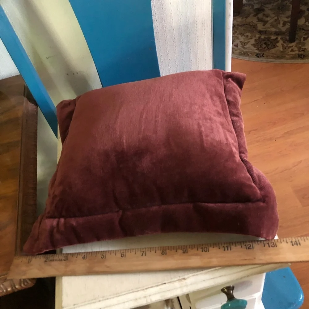 Vintage Burgundy Velvet Decorative Pillow